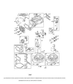 Cylinder/Crankshaft Diagram and Parts List for 12F700 0505 - 2791 Briggs and Stratton Engine
